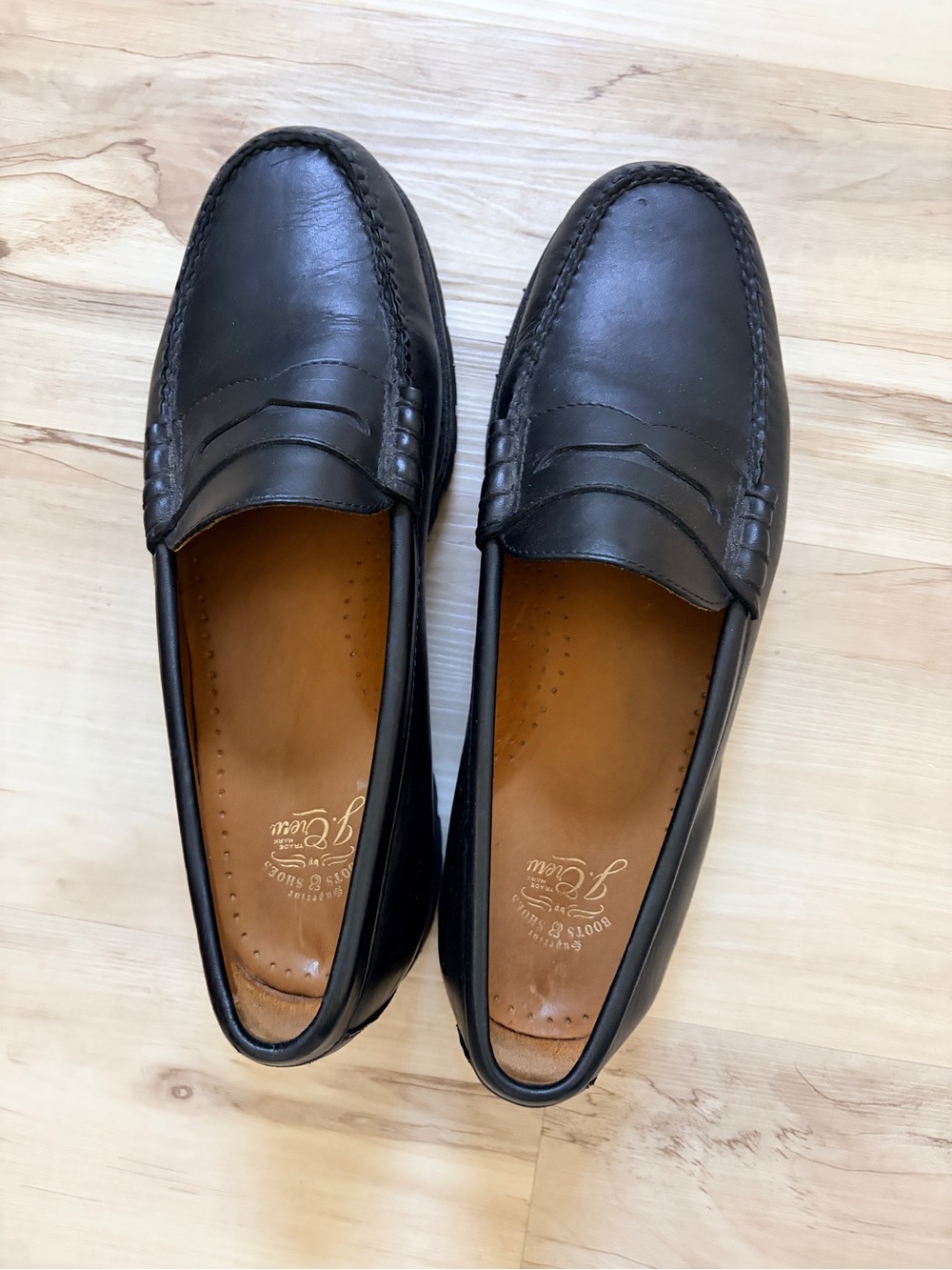 J Crew Black Lug Sole Penny Loafers - Size 10.5